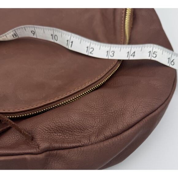 Brown Soft Leather Shoulder Handbag Unbranded Made in Italy Boho Hippie - Picture 9 of 9